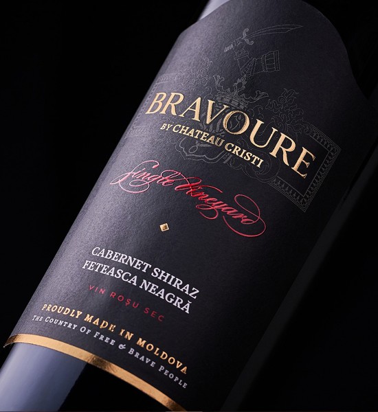 Bravoure by Chateau Cristi Single Vineyards Cabernet Sauvignon, Shiraz, Feteasca Neagra - Vin Rosu Sec - Republica Moldova - 0.75L Bravoure by Chateau Cristi Single Vineyards Cabernet Sauvignon, Shiraz, Feteasca Neagra - Vin Rosu Sec - Republica Moldova - 0.75L - 1