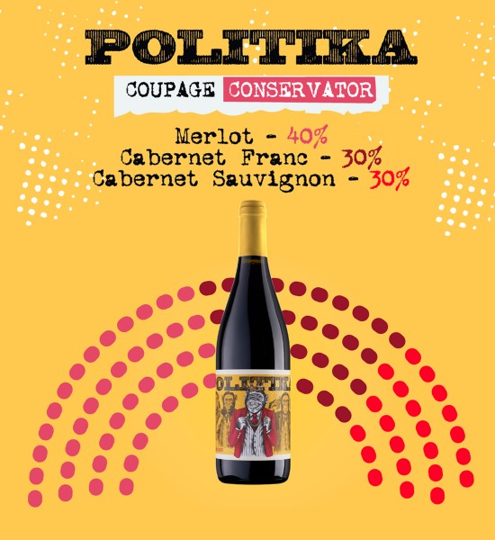 Politika by Chateau Cristi Coupage Conservator - Vin Rosu Sec - Republica Moldova - 0.75L - 1
