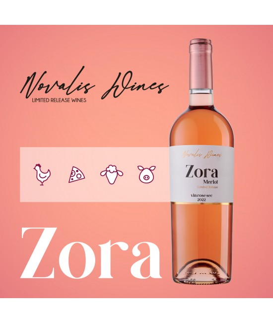 VIN SEC - Novalis Wines ZORA Merlot - Vin Rose Sec - Romania - 0.75L