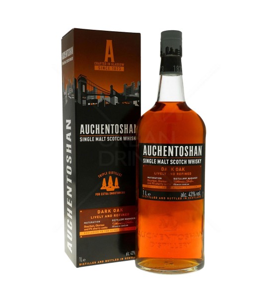 Auchentoshan Dark Oak Lowland Single Malt Scotch Whisky 1L Auchentoshan Dark Oak Lowland Single Malt Scotch Whisky 1L - 1