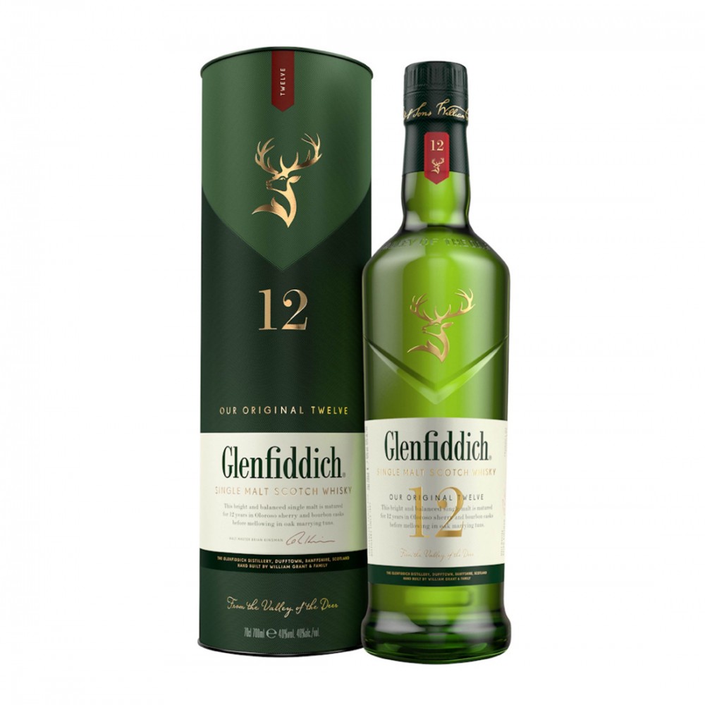 Glenfiddich 12 ani Speyside Single Malt Scotch Whisky 0.7L